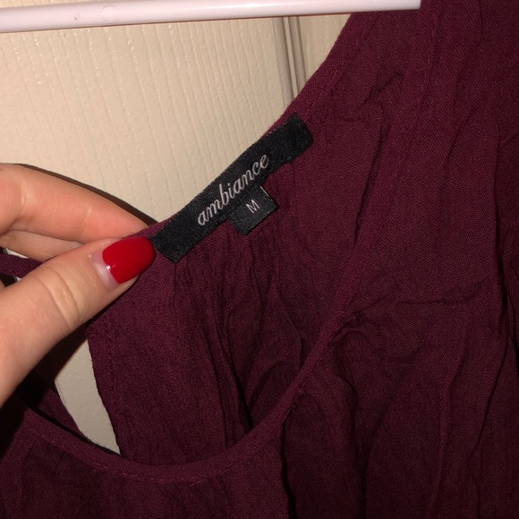Maroon Open Shoulder Blouse - Picture 3 of 4